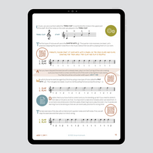 Load image into Gallery viewer, preview of week 1 day 1 of step into strings beginner violin course as shown on an ipad
