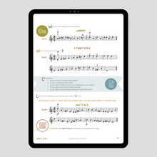 Load image into Gallery viewer, preview of week 5 day 1 of step into strings beginner violin course as shown on an ipad