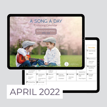 Load image into Gallery viewer, April Songs for Spring monthly musical listening calendar for young children and families
