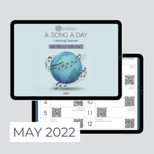 Load image into Gallery viewer, May World Music monthly musical listening calendar for young children and families