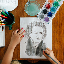 Load image into Gallery viewer, printable colouring page of Beethoven