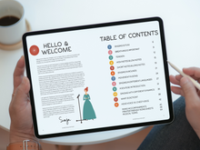 Load image into Gallery viewer, Step Into Singing Digital Copy welcome and table of contents displayed on an ipad held in hands