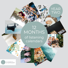 Load image into Gallery viewer, My Homegrown Symphony Full Year of Music Digital Bundle features 1 year worth of music curriculum for kids ages 4-12 including our YEAR TWO of our &quot;A Song A Day&quot; Listening Calendar
