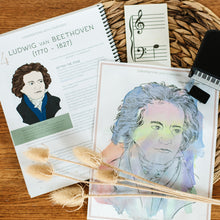 Load image into Gallery viewer, sample lesson page from a lesson about Ludwig Van Beethoven in music education curriculum titled &quot;Conversations with Composers&quot;
